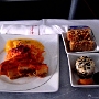 Air Berlin - Airbus A330-223 - 22.01.2014 Düsseldorf - Miami - AB7000 - 2C Business Class - D-ABXB - 10:14 Std.<br />Scheiben vom Hähnchen Cajun mit Punjabi Salat und Mango-Chili Salsa