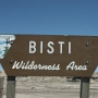 Bisti Wilderness Area or Bisti Badlands are about 37 Miles south of Farmington, NM.<br />How to go to? In Farmington you turn South on Piñon Ave and follow the Street til you reach the NMR 371. Drive 37 Miles to to San Juan Road 7297 and turn East. After 2 Miles comes a Xing, here you drive left for another 1 1/2 Miles. Here's the Trailhead....<br /><br />14.4.2004