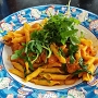 27.4.2017<br />Garganelli Gamberetti Rucola in der L'Osteria im Ruhrpark<br />Frische Pasta mit Shrimps, Kirschtomaten und Rucola in leichter Tomatensoße.<br />Nicht so toll, die Soße hat meinen Geschmack nicht getroffen.<br /><br />