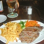 25.1.2007 - 400 Gramm Rib Eye Steak mit Pommes und Gemüse im Rancho Steak & Lobster - Simpson Bay - Sint Maarten