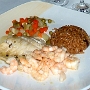 4.12.2008 - TUI Abendessen im Restorante La Vigia im Hotel Brisas Del Mar in Trinidad/Cuba<br />Shrimps mit Fisch