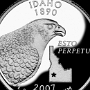 State Quarter Idaho - Wanderfalke, Umriss des Bundesstaates<br />Beschriftung: „Esto Perpetua“