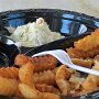 Fish & Chips bei Nathan's im Pier 17 - schmeckte nicht