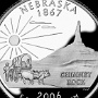 Nebraska State Quarter - Chimney Rock Planwagen<br />Beschriftung: „Chimney Rock“