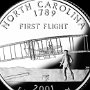State Quarter North Carolina - Wright Flyer, Wilbur and Orville Wright<br />Beschriftung: „First Flight“