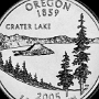 Oregon State Quarter - zu sehen ist der Crater Lake.