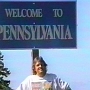Welcome to Pennsylvania - ein Schild das 1997 an der Walt Whitman Bridge zu sehen war. 