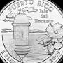 State Quarter Puerto Rico - Blick aufs Meer von einem Wachtturm in Old San Juan, Hibiskusblüte<br />Beschriftung: „Isla del Encanto“
