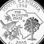 South Carolina State Quarter - Sabal-Palme, Carolinazaunkönig, Carolina-Jasmin, Umriss des Bundesstaates<br />Beschriftung: „The Palmetto State“