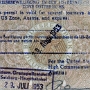 29.7.1953 Bewilligung für mehrere Einreisen in die US-Zone Österreichs und zurück