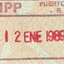 12.1.1989<br />Puerto Plata/Dominikanische Republik - Rückflugstempel