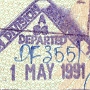 11.5.1991<br />Bangkok/Thailand - Ausreisestempel