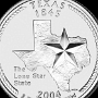 Texas State Quarter - Umriss des Bundesstaates, ein Stern, Seil<br />Beschriftung: „The Lone Star State“