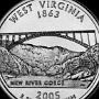 West Virginia State Quarter - New River Gorge Bridge<br />Beschriftung: „New River Gorge“